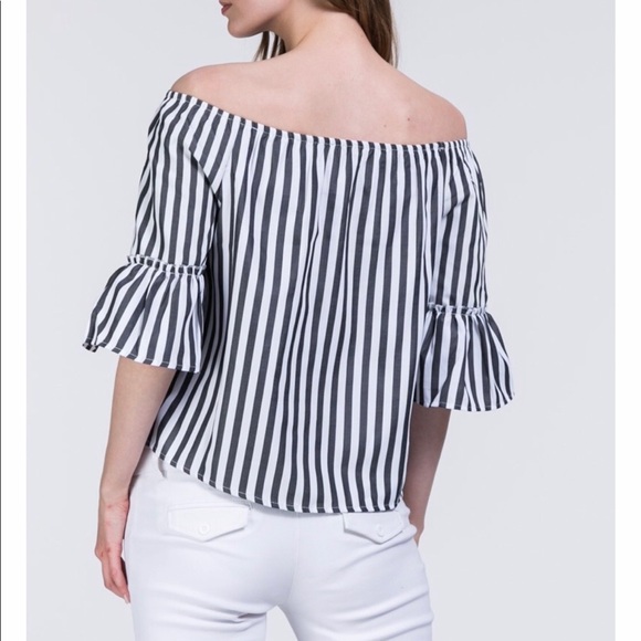 Striped Off Shoulder Bell Sleeve Top ❤️🌸❤️🌸 - Picture 3 of 3